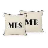 Modern Fabric MR and MRS Pillow Covers (Set of 2) - NH295113