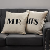 Modern Fabric MR and MRS Pillow Covers (Set of 2) - NH295113