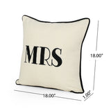 Modern Fabric MR and MRS Pillow Covers (Set of 2) - NH295113