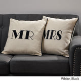 Modern Fabric MR and MRS Pillow Covers (Set of 2) - NH295113