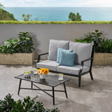 Outdoor Aluminum Loveseat and Coffee Table Set - NH153803