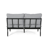 Outdoor Aluminum Loveseat and Coffee Table with Cushions - NH280903