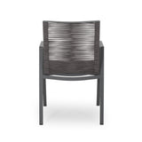 Outdoor Modern Aluminum Dining Chair with Rope Seat (Set of 2) - NH848013