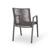 Outdoor Modern Aluminum Dining Chair with Rope Seat (Set of 2) - NH848013