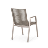 Outdoor Modern Aluminum Dining Chair with Rope Seat (Set of 2) - NH848013