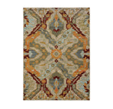 Ikat Indoor Traditional Beige and Multi-Colored Rectangular Area Rug - NH261603