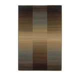 Indoor Abstract Reflected Gradient Blue and Brown Rectangular Area Rug - NH502603