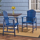 Outdoor Weather Resistant Acacia Wood Adirondack Dining Chairs (Set of 2) - NH989803