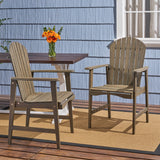 Outdoor Weather Resistant Acacia Wood Adirondack Dining Chairs (Set of 2) - NH989803