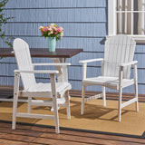 Outdoor Weather Resistant Acacia Wood Adirondack Dining Chairs (Set of 2) - NH989803