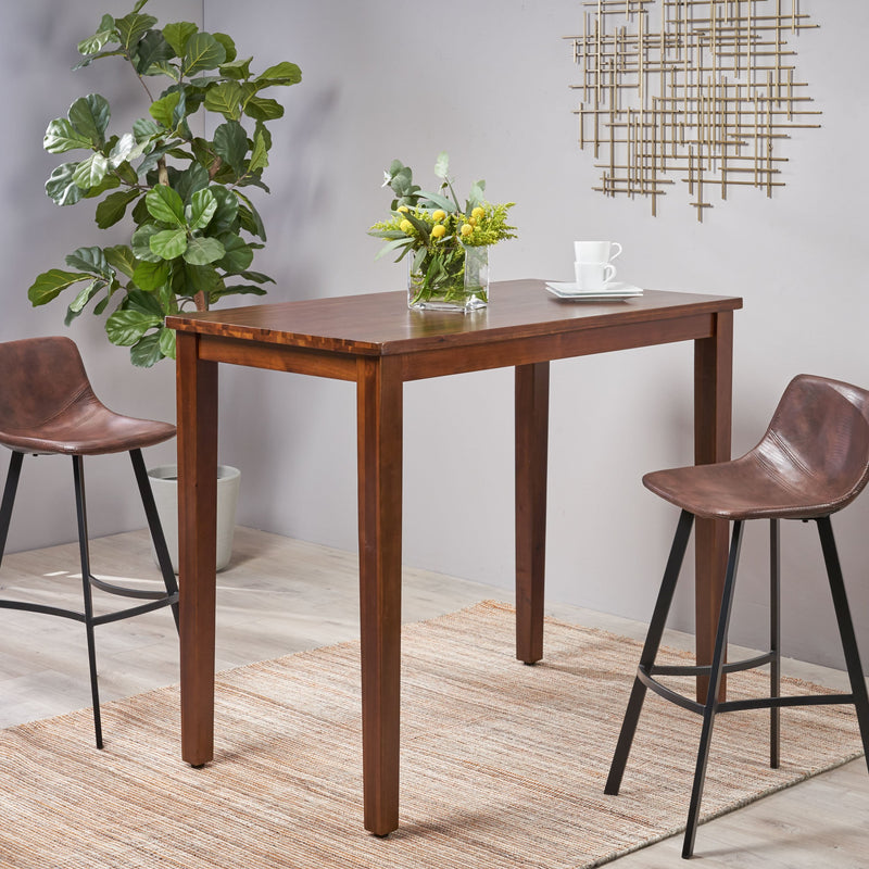 Contemporary Acacia Wood Bar Height Table - NH039803