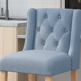 Button Tufted Fabric Wingback Bar Stool (Set of 2) - NH533113