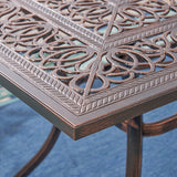 Outdoor Rectangular Cast Aluminum Dining Table, Shiny Copper - NH272603