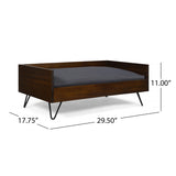 Mid-Century Modern Cushioned Wood Frame Dog Bed - NH852803