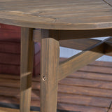 Outdoor Rustic Acacia Wood Bar Table with Slat Top - NH085603