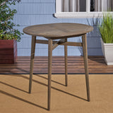 Outdoor Rustic Acacia Wood Bar Table with Slat Top - NH085603