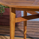 Outdoor Rustic Acacia Wood Bar Table with Slat Top - NH085603