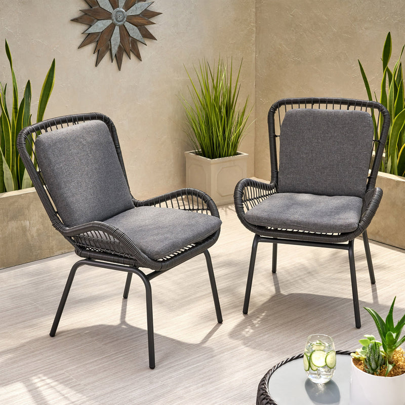 Outdoor Wicker Club Chair with Cushions (Set of 2) - NH864013