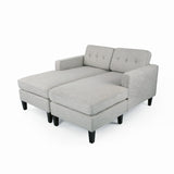 Contemporary Fabric Chaise Daybed with Button Accents - NH013803