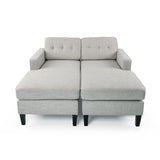 Contemporary Fabric Chaise Daybed with Button Accents - NH013803