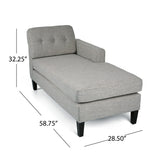 Contemporary Fabric Chaise Daybed with Button Accents - NH013803