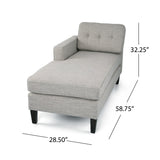 Contemporary Fabric Chaise Daybed with Button Accents - NH013803