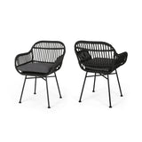 Outdoor Woven Faux Rattan Chairs with Cushions (Set of 2) - NH561903