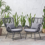 Outdoor Wicker Club Chairs with Cushions (Set of 2) - NH010013