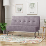 Modern Fabric Settee with Hair Pin Legs - NH356703