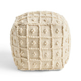 Boho Wool and Cotton Ottoman Pouf - NH903903