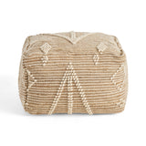 Boho Wool and Cotton Ottoman Pouf - NH603903