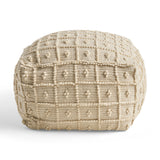 Boho Wool and Cotton Ottoman Pouf - NH903903