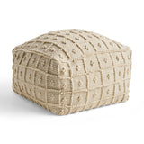 Boho Wool and Cotton Ottoman Pouf - NH903903