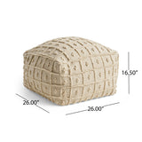 Boho Wool and Cotton Ottoman Pouf - NH903903