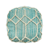 Boho Wool and Cotton Ottoman Pouf - NH613903