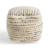 Boho Wool and Cotton Ottoman Pouf - NH423903