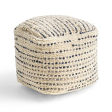 Boho Wool and Cotton Ottoman Pouf - NH423903