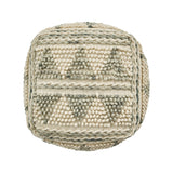 Boho Wool and Cotton Ottoman Pouf - NH723903