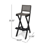 Outdoor Folding Acacia Wood Barstools (Set of 4) - NH428013