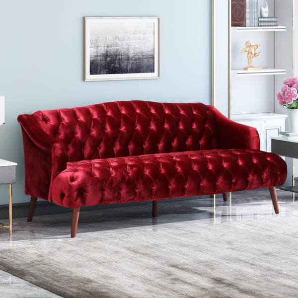 Modern Glam Tufted Velvet 3 Seater Sofa - NH193013