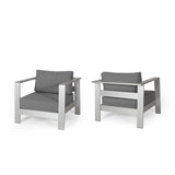 Outdoor Aluminum Club Chairs with Cushions (Set of 2) - NH579803