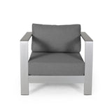 Outdoor Aluminum Club Chairs with Cushions (Set of 2) - NH579803