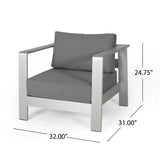 Outdoor Aluminum Club Chairs with Cushions (Set of 4) - NH979803