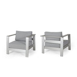 Outdoor Aluminum Club Chairs with Cushions (Set of 2) - NH579803