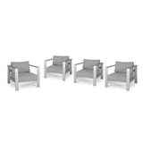 Outdoor Aluminum Club Chairs with Cushions (Set of 4) - NH979803