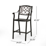 Outdoor 28" Aluminum Barstool (Set of 2), Copper Finish - NH938803