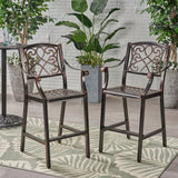 Outdoor 28" Aluminum Barstool (Set of 2), Copper Finish - NH938803