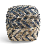 Boho Wool and Cotton Large Ottoman Pouf - NH133903