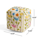 Boho Wool Ottoman Pouf - NH433903