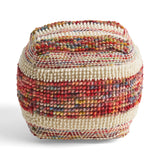 Boho Wool and Cotton Ottoman Pouf - NH043903